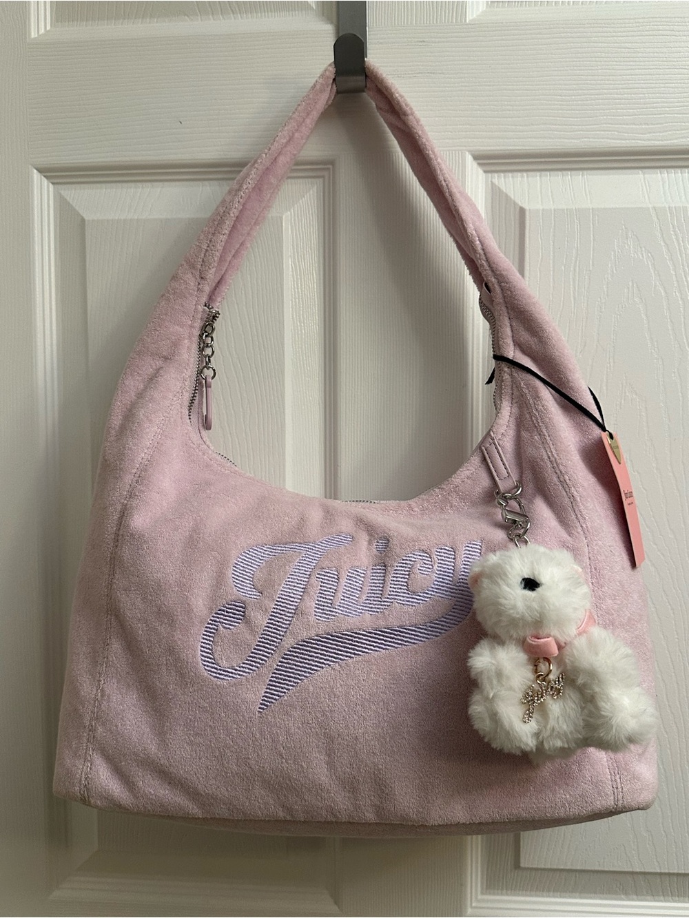Juicy Couture Light Pink/Lavender Shoulder Bag with Teddy Charm